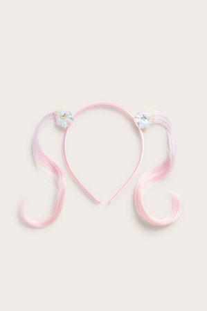 Kappahl | Opaska z jednorożcami i treską Jasnoróżowy ONE SIZE | Jasnoróżowy