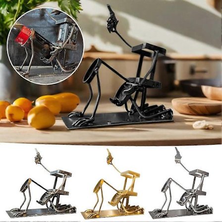 Vinstativ med metallhodeskalle, unik bordplatevinholder for hjemmebar, kjøkkenbenk og spisestuedekorasjon