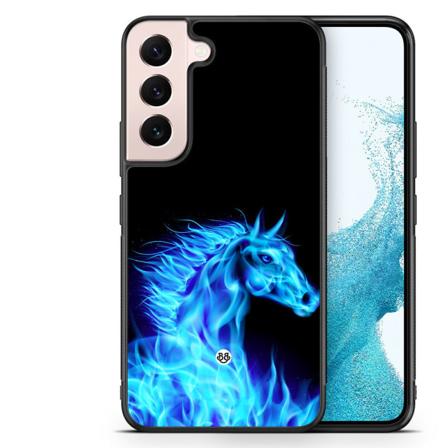 Bjornberry Skal Samsung Galaxy S23 5G -Flames Horse Blå