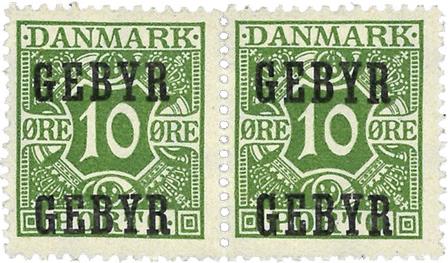 Danmark 1923 - Gebyrmærke AFA 1 - Par - Postfrisk