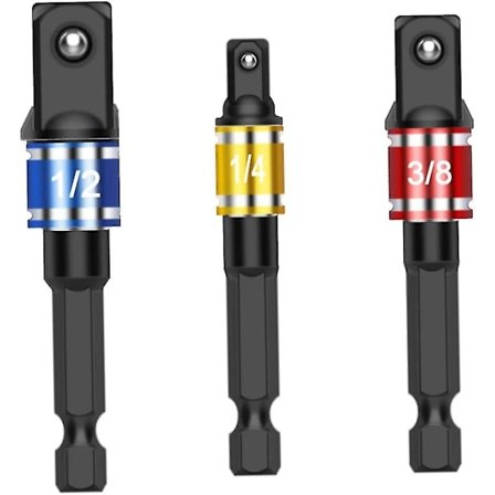 Impact-hylsadapter-förlängningssats 1/4" 3/8" 1/2" Förvandlar elborr till snabb mutterdragare