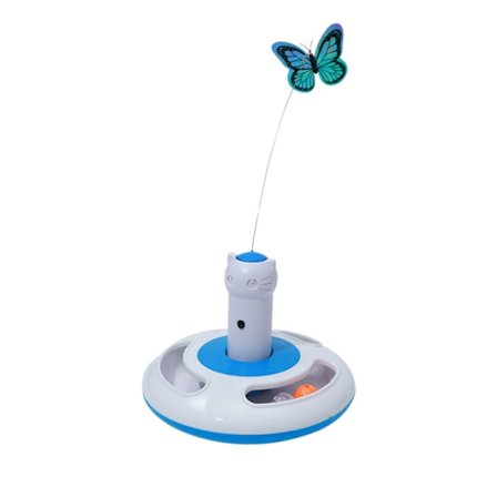 Elektrisk kattleksak, fjärilssnurra, kattkarusell med klocka, katttillbehör