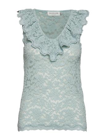 Top Bluse Ermeløs Blå Rosemunde