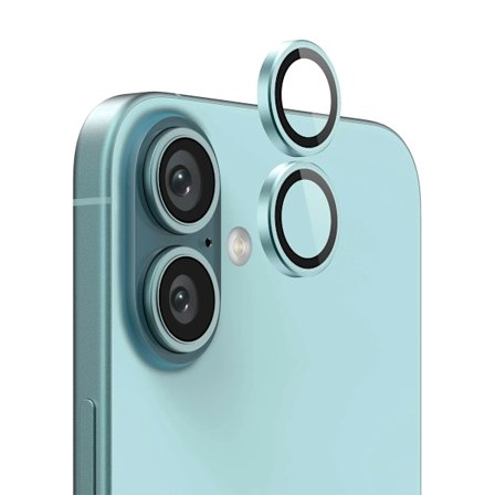 iPhone 16 /16 Plus Kameralins med metallram - Grön