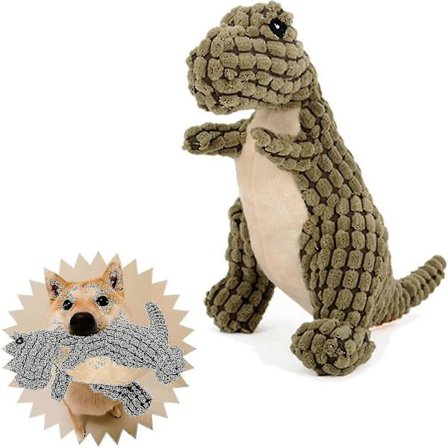 Uforgængelig Robust Dino, Pibende Hundelegetøj til Aggressive Tygger, Udstoppede Hundelegetøj Plys Hundelegetøj