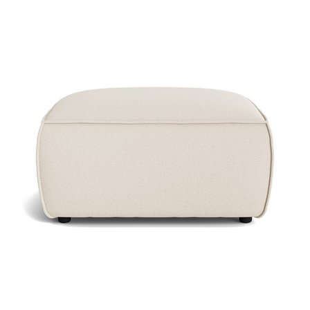 Aura Pouf Hocker in Loop Creme, moderner Polsterhocker für das Wohnzimmer, bequemer Sitzpouf mit weicher Textur, Maße: 44,5cm Durchmesser.
