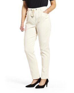 jeans med resårmidja och raka ben Off-white - 40 - Åshild