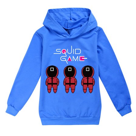 Kids Squid Game Casual Langærmet Hættetrøjer Kostume Cosplay navy blue dark blue