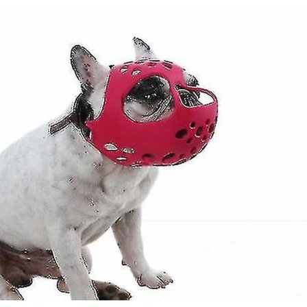 Kort Snout Hundemundkurv, Blød Silikon Justerbar Åndbar Bulldog Mundkurv Til Fransk Bulldog Shih Tzu Og Pug Til Bidende Tygningstræning