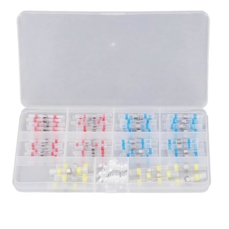 100 stk. varmekrympende samlemuffe sæt loddetætning varmekrympende isoleret vandtæt ledningskrimp terminal sæt