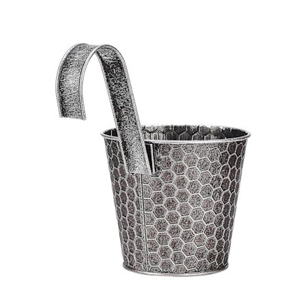 Metallveggplanter med krok for hagearbeid - Avtakbar, robust og bærbar tinnbøtte