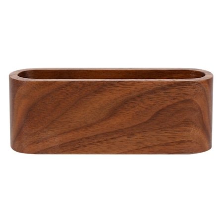 Træ visitkortholder, træ visitkort opbevaringsboks arrangør til kontor visitkortholder display stand skrivebord desktop (brun)