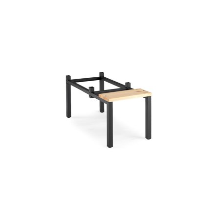 Beingestell mit Sitzbank für 1 Modul, B 300 mm, Kiefer/schwarz