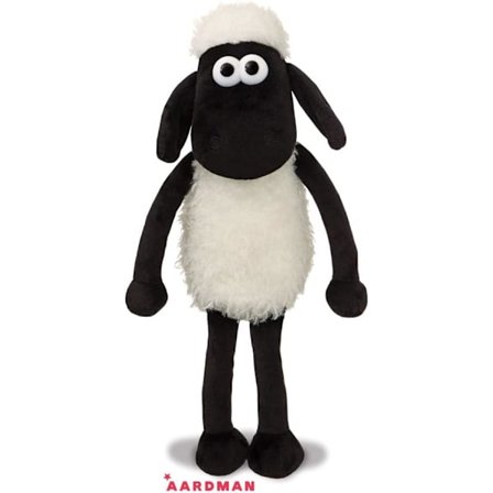 Shaun the Sheep pehmolelu, mustavalkoinen, sopii aikuisille ja lapsille, 40 cm