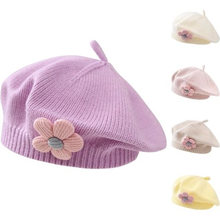 Lille pige beret vinter varm hue toddler fransk strikket hat baby c