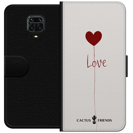 Kompatibel Tegnebogsetui til Xiaomi Xiaomi Redmi Note 9 Pro Cactus and Friends - Love Balloon Minimal