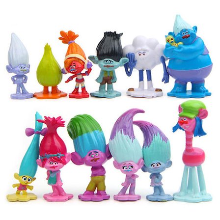 12 st Trolls Serie Figur Leksaker Serie Samlarobjekt Modell Mini Trolls Dockor Bordsdekoration Dekor Barn Present