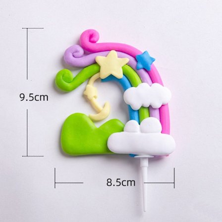 5 stk bursdagskakedekorasjoner Regnbuekake toppers 5 5
