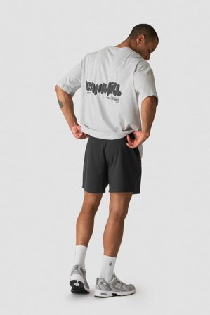 Everyday Oversized Cotton T-shirt Print Light Grey Melange