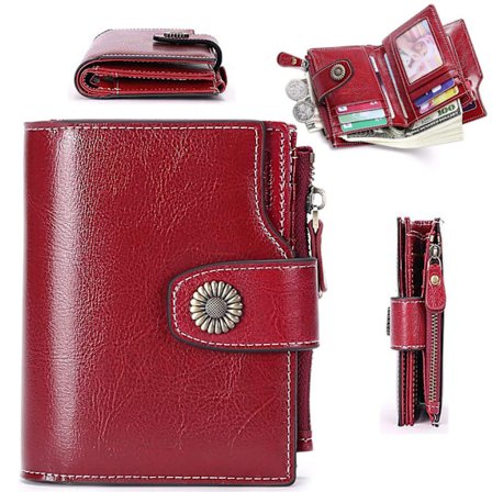 Plånbok med 21 fack i äkta läder