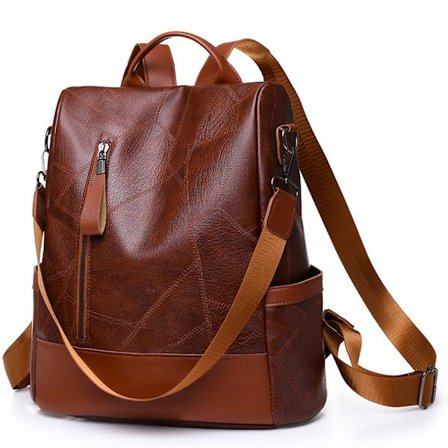 Fashion dam ryggsäck designer hög kvalitet mjukt läder enkel stil stor kapacitet stöldsäker bågformad spetsmaterial