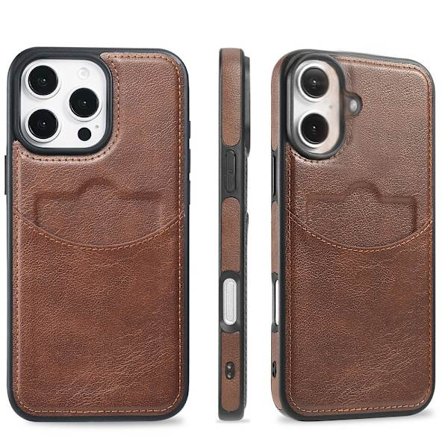 iPhone 16 - Elegant Leman skydd med kortfack