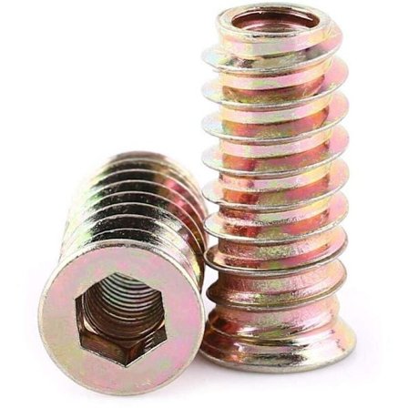 20 stk. tre gjengeinnsats sekskantskrue mutter sortimentsverktøy for tremøbler (M6*25mm)