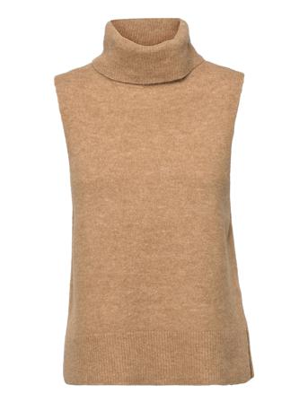 Vmkatie Sl Rollneck Vest Boo Vests Knitted Vests Brun Vero Moda