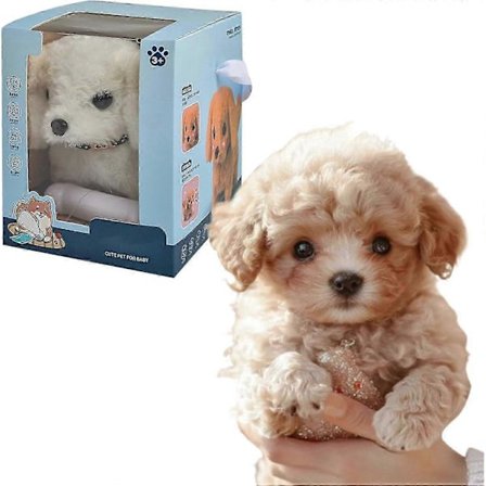 My Realistic Robot Puppy, Mini Interactive Plush Toy Pet Kids Cute Soft Robot Dog Can Walk And Bark