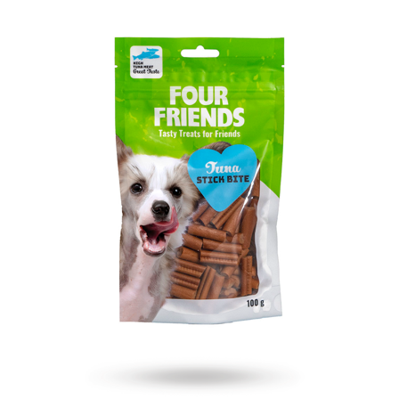 FourFriends Tuna Stick Bite 100g - Matskåler, Hundegobiter & Tyggeben til hund & katt på Doggie.no