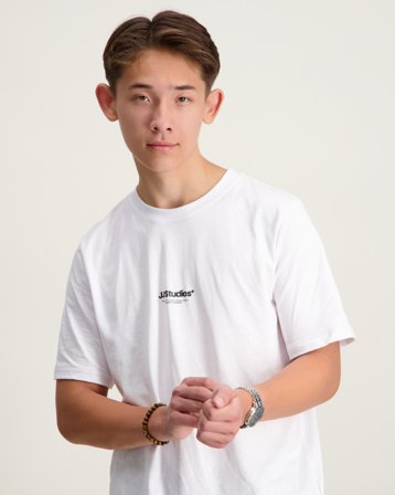 Jack & Jones JJESOHO TEE SS CREW NECK Hvit T-skjorter Gutt - Kids Brand Store