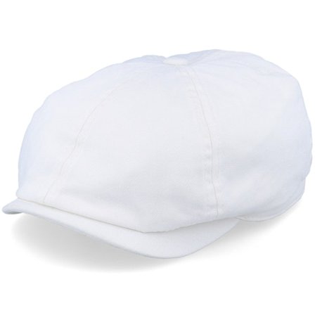 Stetson - 6-Panel Cap Cotton Twill White Flat Cap Flatcap White Cap - @ Hatstore