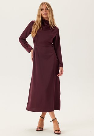 Bubbleroom Occasion - Satin High Collar Midi Dress - M