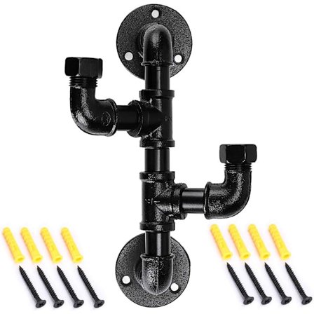 Robust Industrielt Rør-Køkkenrulleholder - Rustik Metal Håndklædeholder Væghængt Vintage Hat Hængere