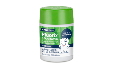 Nycodent Fluorix 0,5 mg fluortabletter med vitamin D3 100 stk