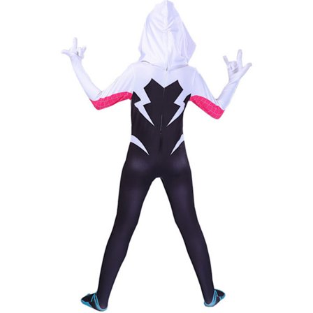 Halloween Ghost Spider Gwen med Maske Cosplay Kostume Pige