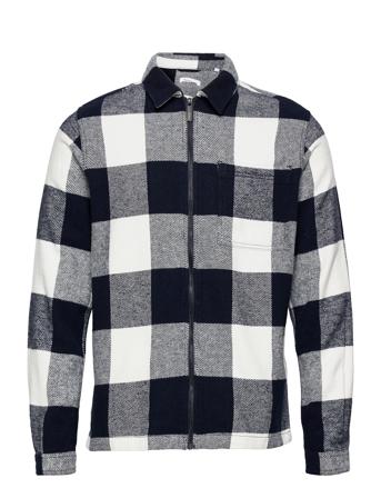 Pine Checked Heavy Flannel Overshir Cream Knowledge Cotton Apparel