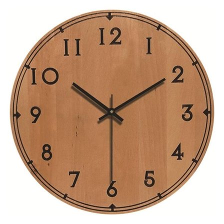 Väggklocka med svarta siffror - Trä
