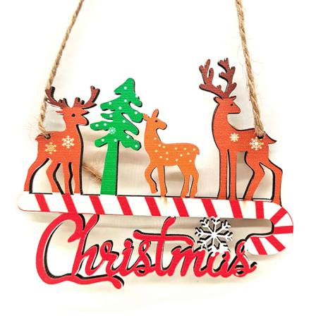 Woodland Christmas Door Hängande Decxmas Hängsmycken Merry Decor Fo