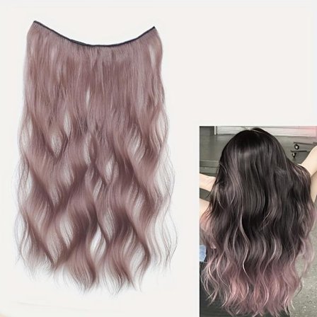 Curly water waves, en fyra-cal highlight-hårförlängning, osynliga syntetiska hårförlängningar, naturliga och spårlösa