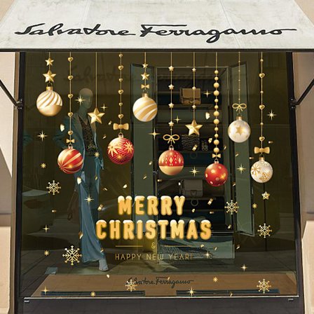 1 sett Julevindu Klistremerker God Jul Vindu Klistremerker Vindu Dekaler Julkule Vindu Dekor