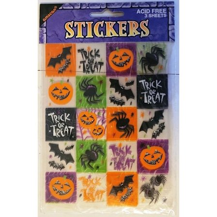 Amscan Trick Or Treat Halloween-klistermärken En Storlek Flerfärgad