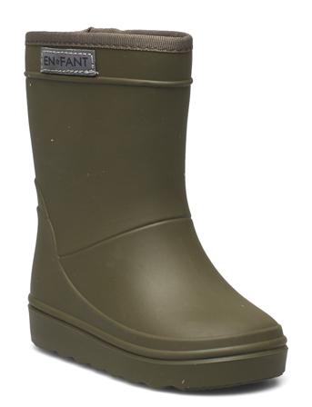 Rain Boots Solid Shoes Rubberboots High Rubberboots Unlined Rubberboots Grøn En Fant