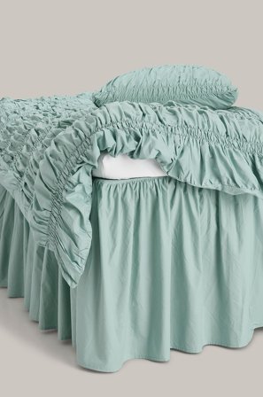 Staycation - Sengekappe Loosed i bomullspercale - Grønn - Sengekapper - 180X200 - Fra Homeroom