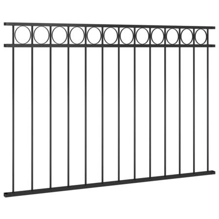 Vidaxl Staketpanel Stål 1,7x1 M Svart Svart