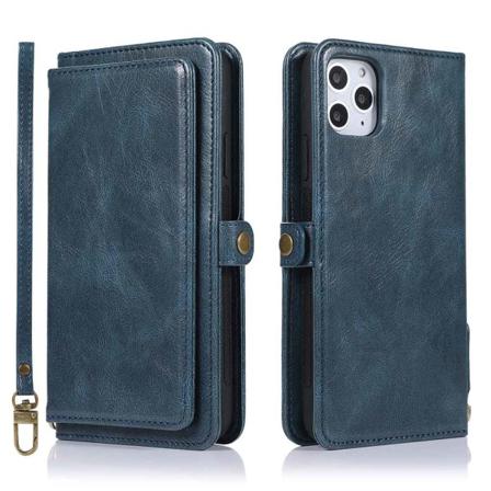 Iphone 11 Pro Max - Praktiskt Dubbelt Plånboksfodral Mörkblå