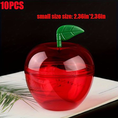 10 st, Back-to-school säsong plast äppelbehållare kreativ godis förvaringslåda Alla hjärtans dag presentdekorationer röd äppelform godisbehållare 