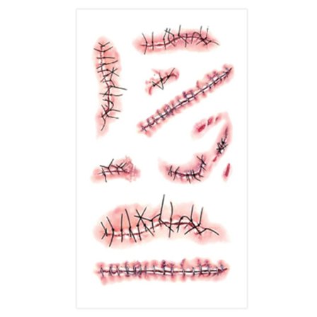 Halloween Tatuering Sår Stygn Enkel Användning