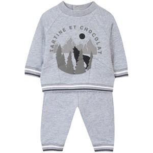 Tartine et Chocolat Sweat Set With Print Grey 2 Years - Clothing sets - 2 years - Grey - Mädchen