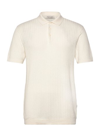 Casual Friday Cfkarl Structured Knit Polo - Cream - XL
